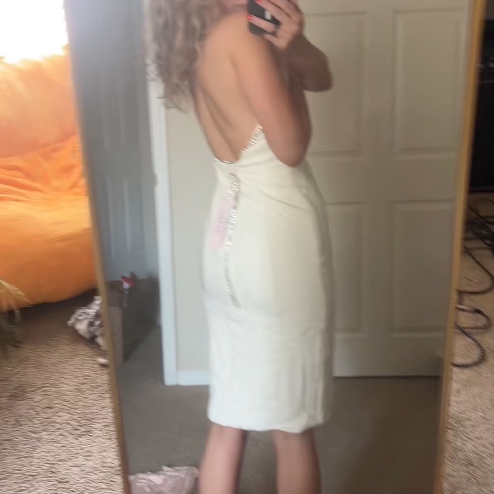 NWT Oh Polly cream midi dress - Picture 5 of 5